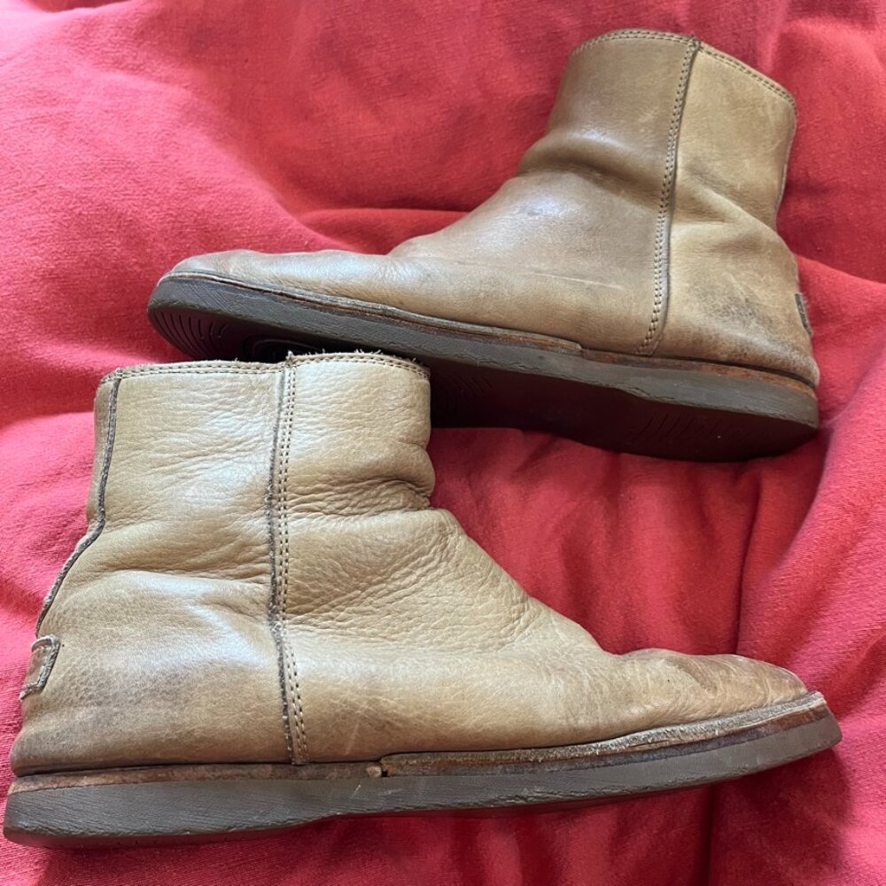 Tan Leather Shabbies Boots Size 39
